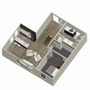1 Bedroom, 1 Bathroom H